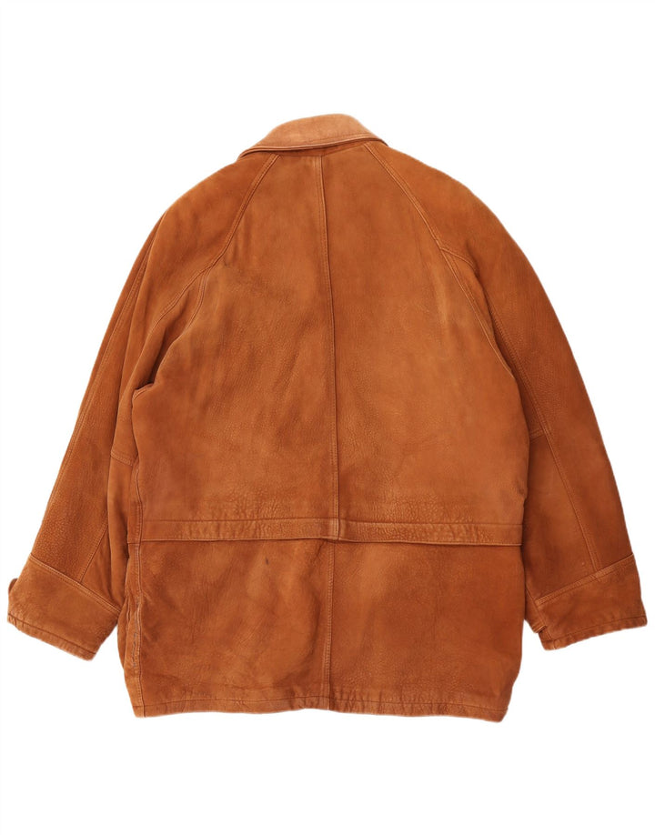 Essebi Mens Leather Jacket UK 40 Large Brown Leather