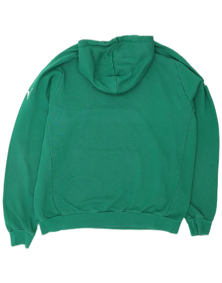 PUMA Mens Hoodie Jumper XL Green Cotton