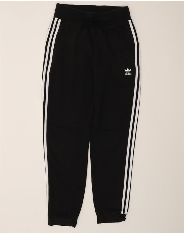 ADIDAS Womens Tracksuit Trousers Joggers UK 10 Small  Black Cotton