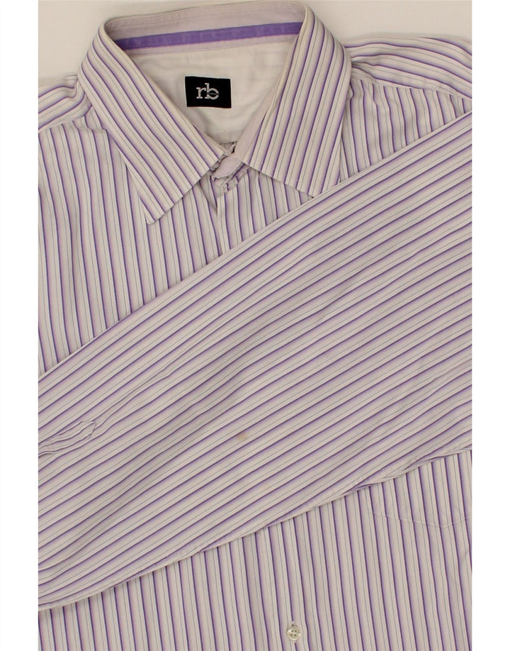 ROCCOBAROCCO Mens Shirt Size 44 17 1/2 XL Purple Striped Vintage Roccobarocco and Second-Hand Roccobarocco from Messina Hembry 
