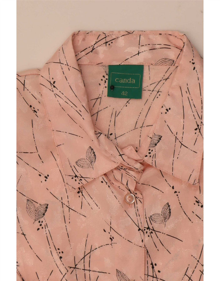 Canda Womens Abstract Pattern Short Sleeve Shirt Blouse EU 42 Large Pink
