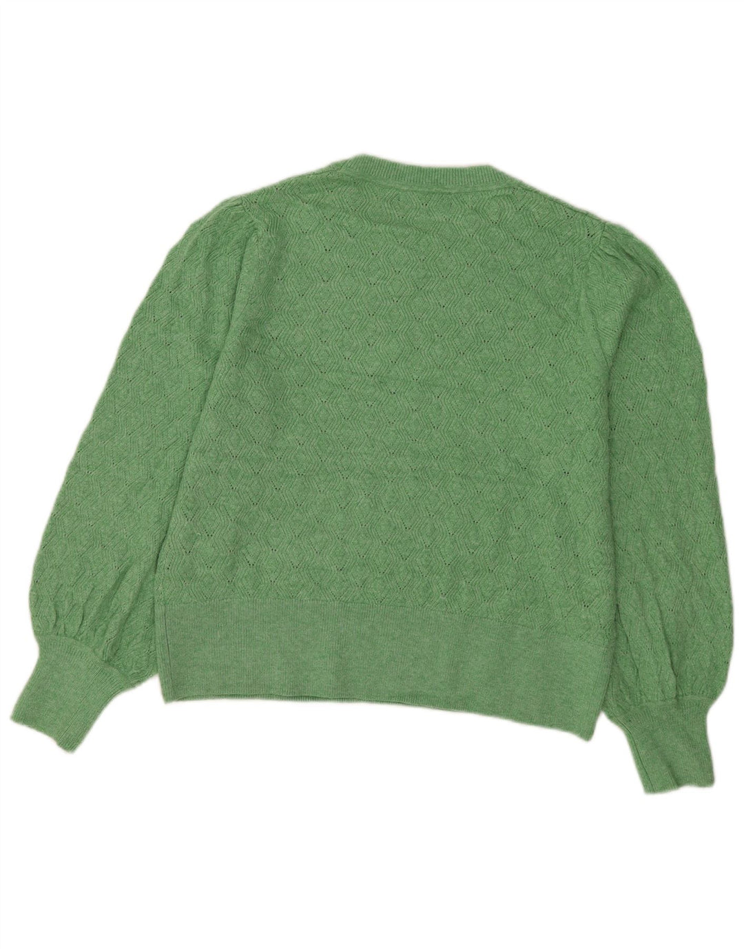 Marks & Spencer Womens Crew Neck Jumper Sweater UK 16 Large Green Polyester