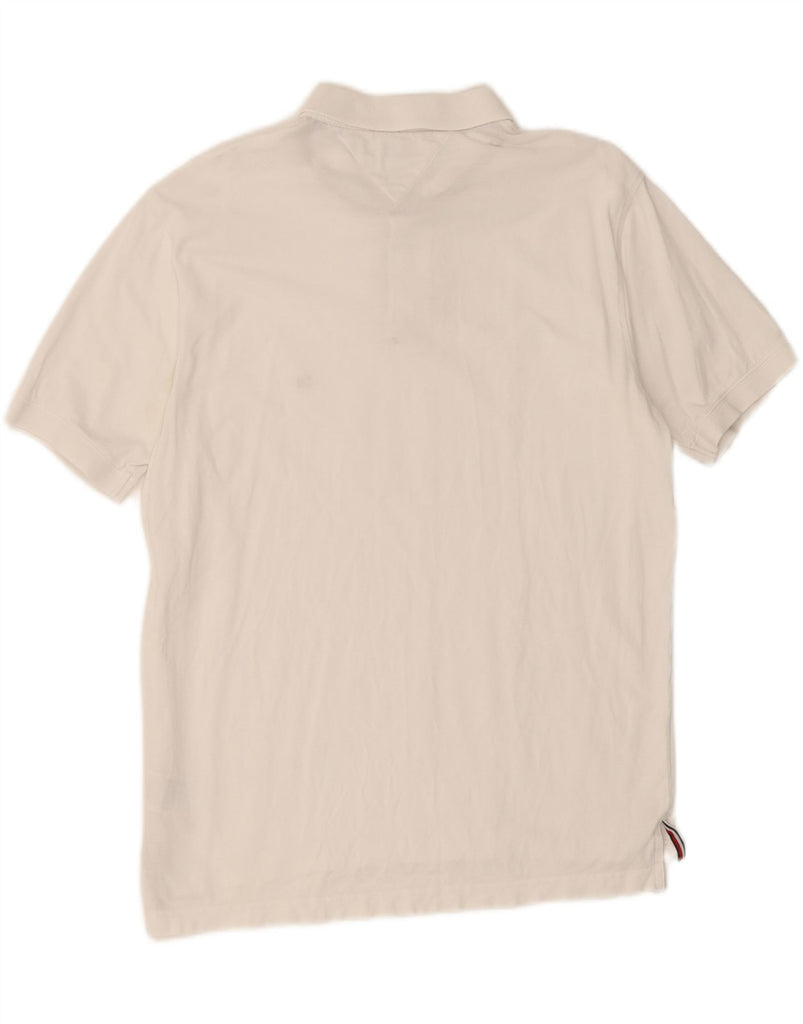 TOMMY HILFIGER Mens Regular Fit Polo Shirt XL White Cotton Vintage Tommy Hilfiger and Second-Hand Tommy Hilfiger from Messina Hembry 