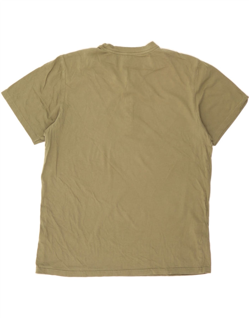 EDDIE BAUER Mens T-Shirt Top Large Khaki Cotton Vintage Eddie Bauer and Second-Hand Eddie Bauer from Messina Hembry 