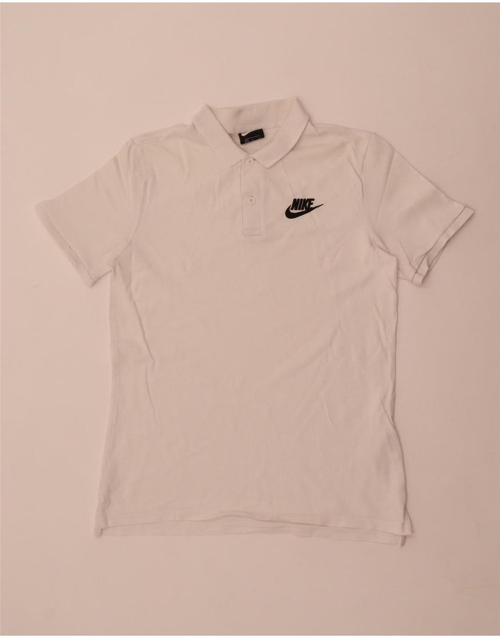 Nike Mens Polo Shirt Medium White Cotton