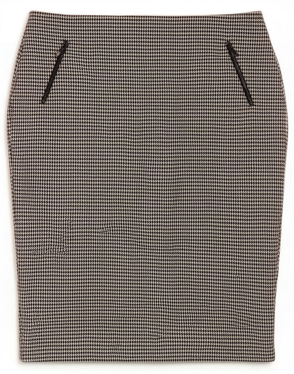 Marks & Spencer Womens Pencil Skirt UK 16 Large W34 Black Houndstooth