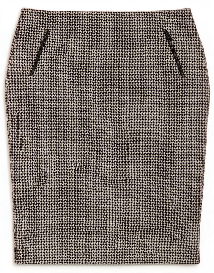 Marks & Spencer Womens Pencil Skirt UK 16 Large W34 Black Houndstooth