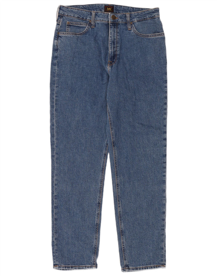 LEE Womens Carol Straight Jeans W32 L30 Blue Cotton