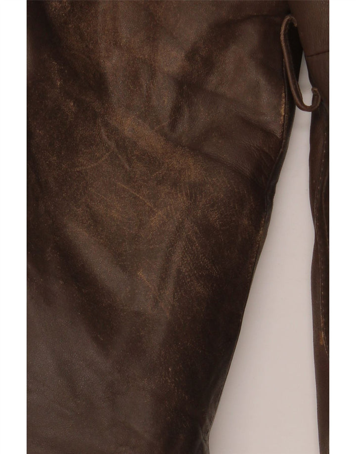Vintage Mens Leather Jacket IT 52 XL Brown Leather