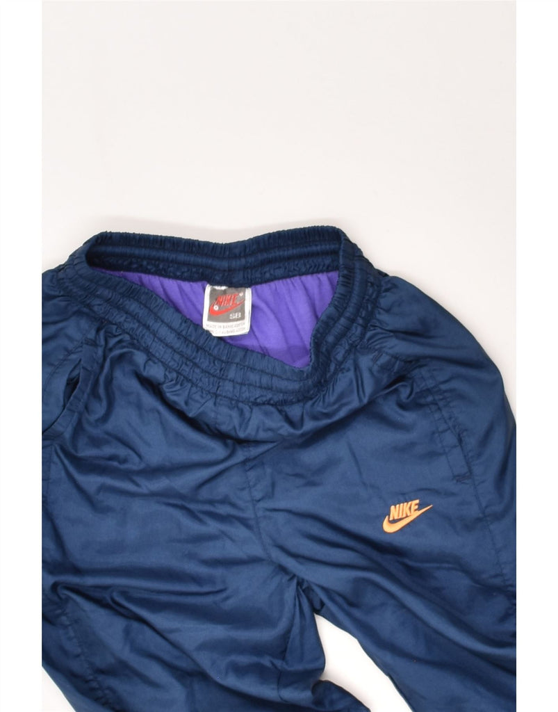 NIKE Girls Tracksuit Trousers Joggers 7-8 Years Small Navy Blue Polyester | Vintage Nike | Thrift | Second-Hand Nike | Used Clothing | Messina Hembry 