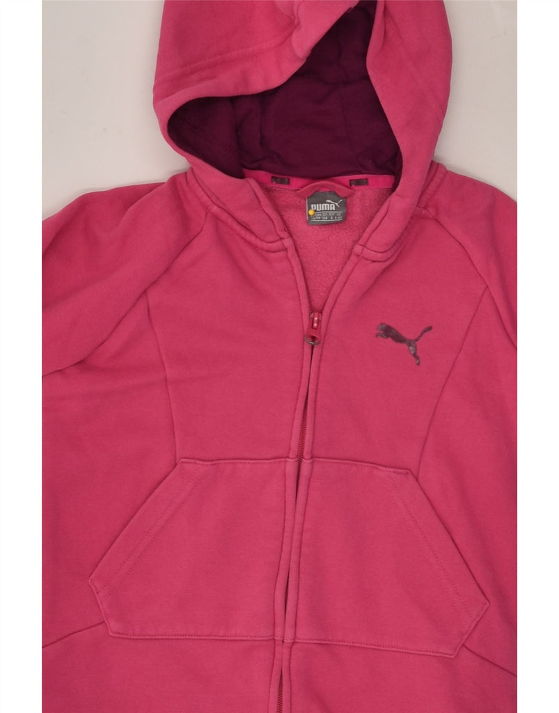 PUMA Girls Graphic Zip Hoodie Sweater 5-6 Years Pink Cotton | Vintage Puma | Thrift | Second-Hand Puma | Used Clothing | Messina Hembry 