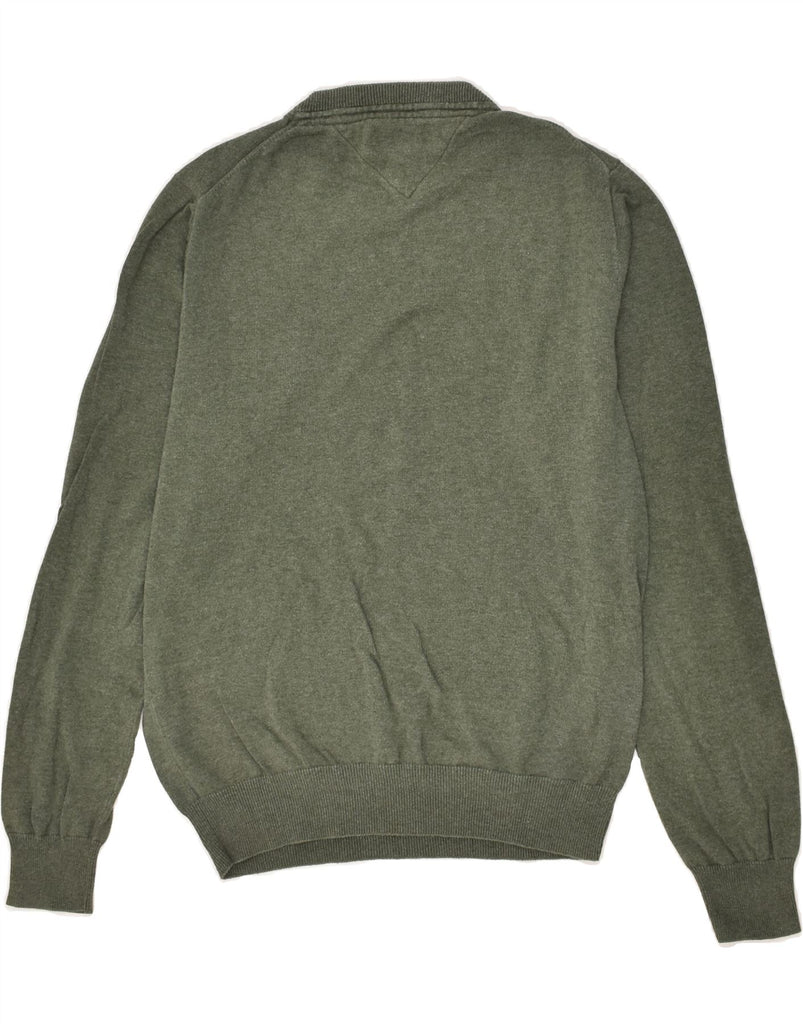 TOMMY HILFIGER Mens Crew Neck Jumper Sweater Medium Green Cotton | Vintage Tommy Hilfiger | Thrift | Second-Hand Tommy Hilfiger | Used Clothing | Messina Hembry 