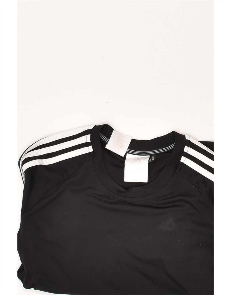 ADIDAS Boys T-Shirt Top 11-12 Years Large Black Polyester | Vintage Adidas | Thrift | Second-Hand Adidas | Used Clothing | Messina Hembry 