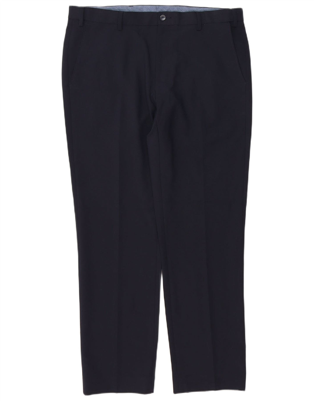 Marks & Spencer Mens Regular Fit Chino Trousers W36 L31 Navy Blue Polyester