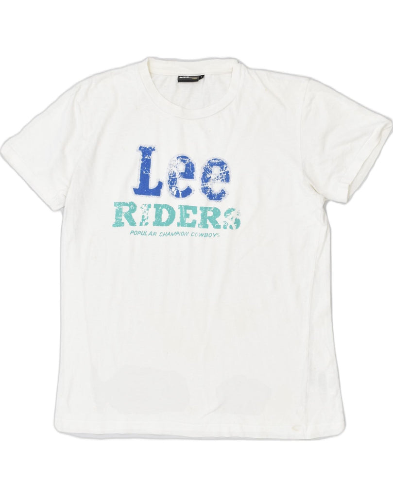 LEE Mens Graphic T-Shirt Top Large White Cotton | Vintage Lee | Thrift | Second-Hand Lee | Used Clothing | Messina Hembry 