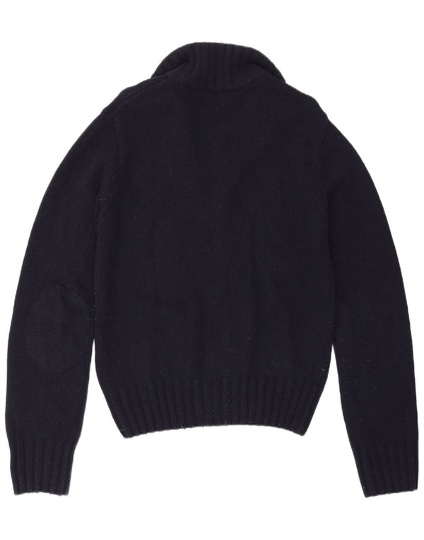 La Martina Mens Cardigan Sweater Small Navy Blue Virgin Wool