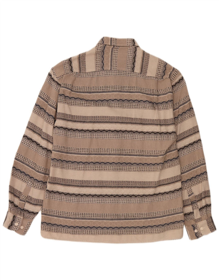 Engbers Mens Shirt Medium Beige Striped