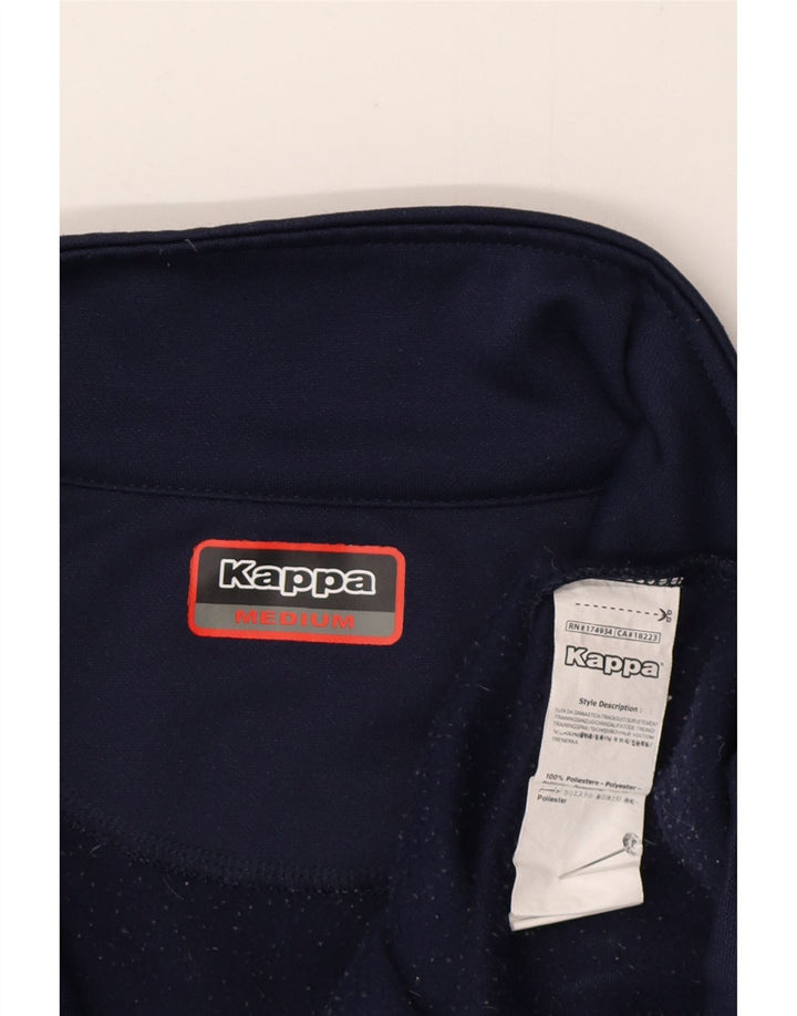 Kappa Mens Zip Neck Sweatshirt Jumper Medium Navy Blue Polyester