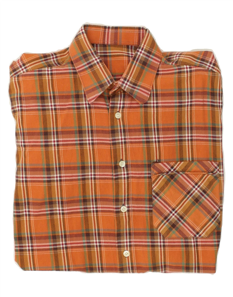 VINTAGE Mens Shirt Medium Orange Check | Vintage Vintage | Thrift | Second-Hand Vintage | Used Clothing | Messina Hembry 