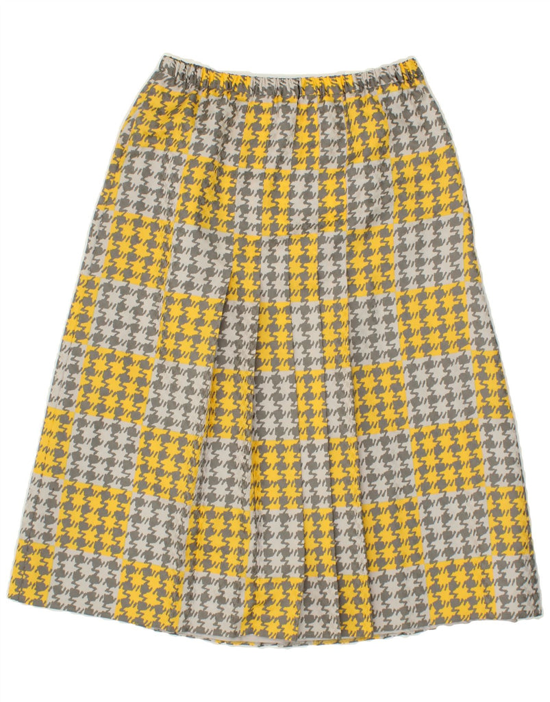 VINTAGE Womens A-Line Skirt IT 42 Medium W30  Grey Houndstooth Polyester Vintage Vintage and Second-Hand Vintage from Messina Hembry 