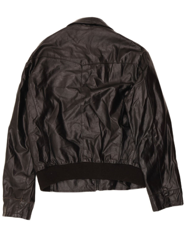 Vintage Mens Leather Jacket UK 42 XL Black Leather