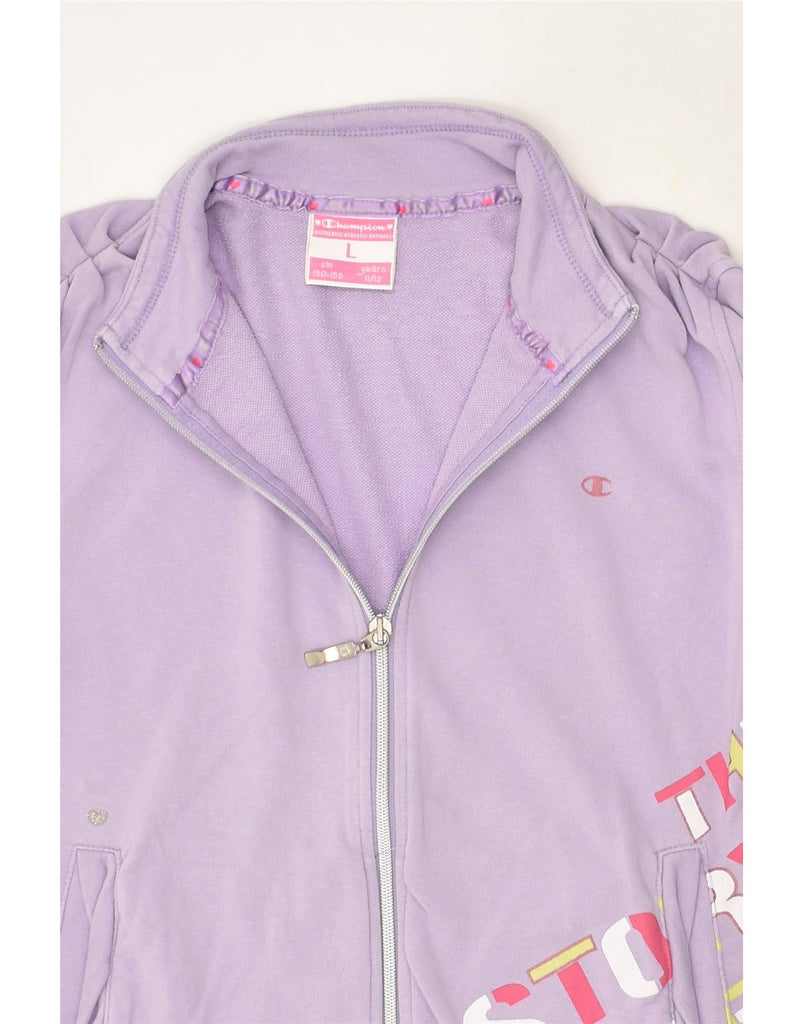 CHAMPION Girls Graphic Tracksuit Top Jacket 11-12 Years Large Purple | Vintage Champion | Thrift | Second-Hand Champion | Used Clothing | Messina Hembry 