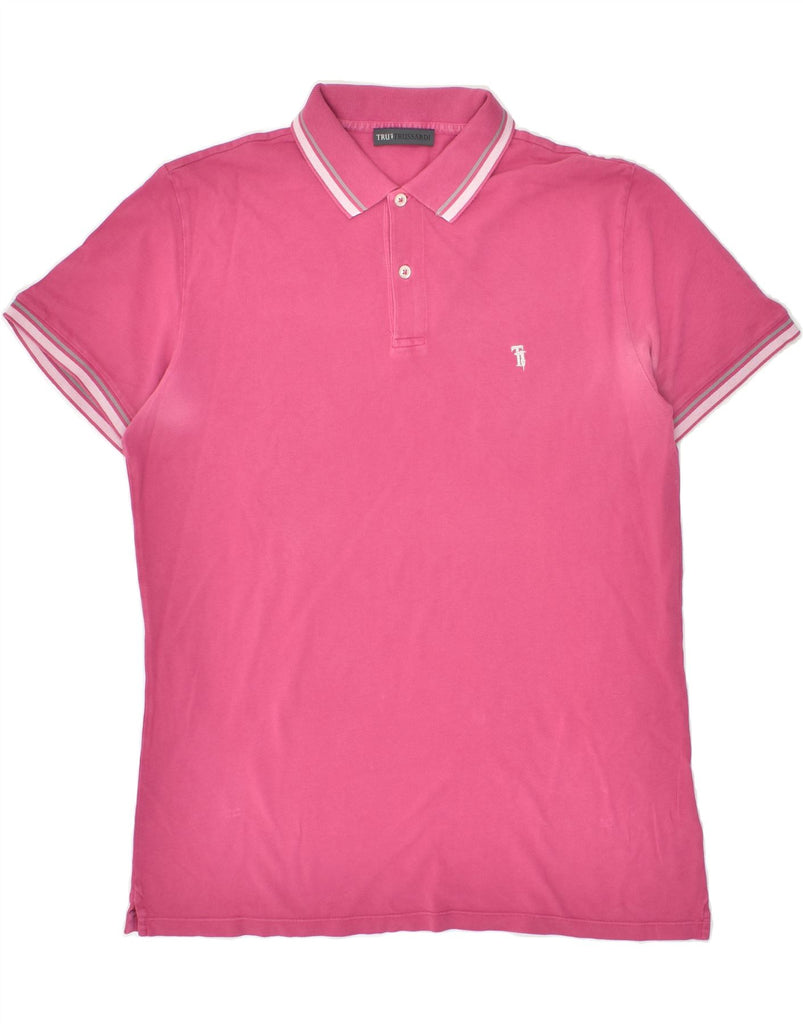 TRUSSARDI Mens Polo Shirt XL Pink Cotton Vintage Trussardi and Second-Hand Trussardi from Messina Hembry 