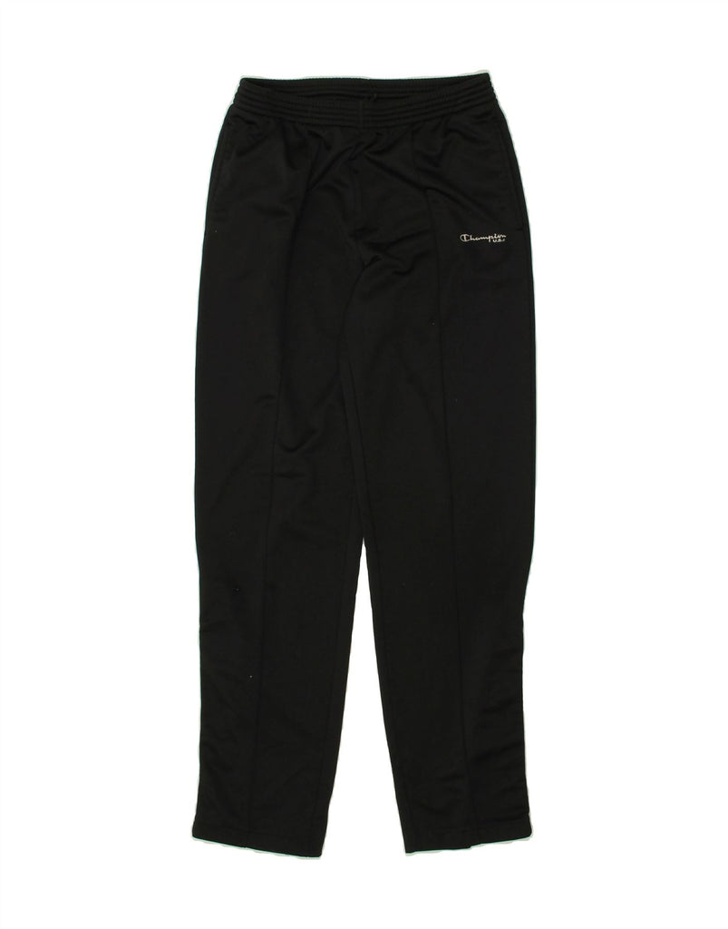 CHAMPION Boys Tracksuit Trousers 13-14 Years Black Polyester | Vintage Champion | Thrift | Second-Hand Champion | Used Clothing | Messina Hembry 