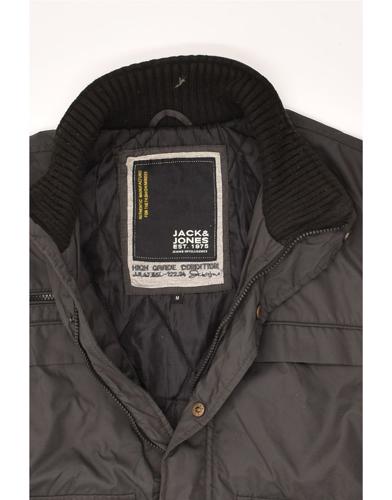 JACK & JONES Mens Bomber Padded Jacket UK 38 Medium Grey Polyester | Vintage Jack & Jones | Thrift | Second-Hand Jack & Jones | Used Clothing | Messina Hembry 