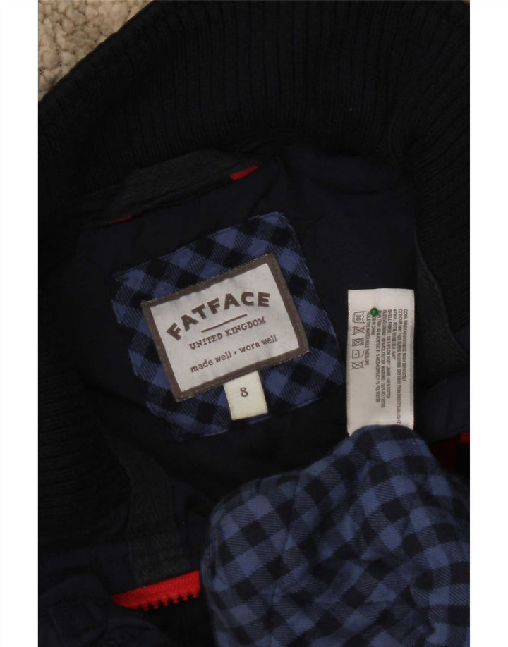 Fat Face Womens Hooded Padded Jacket UK 8 Small Navy Blue Nylon