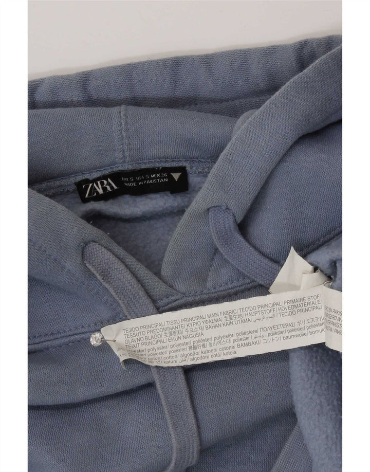 Zara Womens Oversized Hoodie Jumper UK 10 Small Blue Polyester