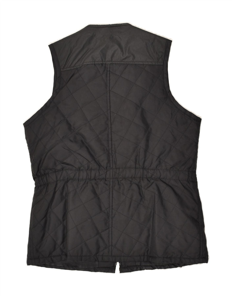 VINTAGE Womens Quilted Gilet EU 42 Large Black Polyamide | Vintage Vintage | Thrift | Second-Hand Vintage | Used Clothing | Messina Hembry 