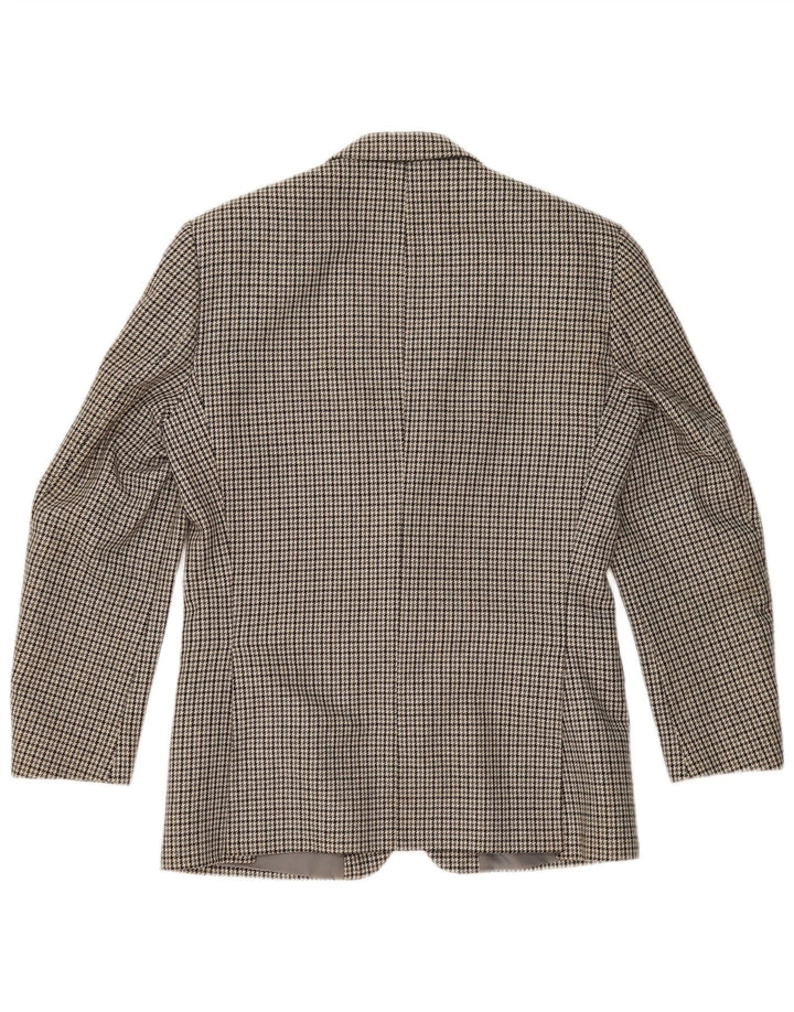 WELLINGTON Mens Four Seasons Blazer Jacket UK 38 Medium Grey Houndstooth
