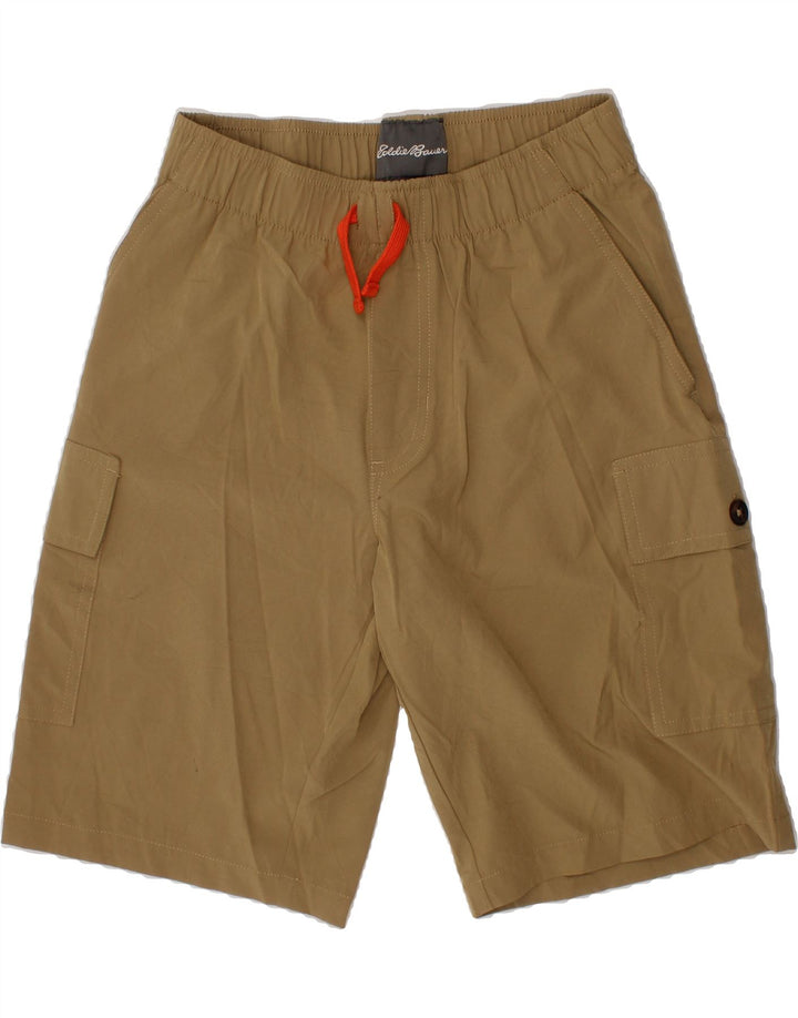 EDDIE BAUER Boys Cargo Shorts 10-11 Years Medium W25  Brown Polyester Vintage Eddie Bauer and Second-Hand Eddie Bauer from Messina Hembry 