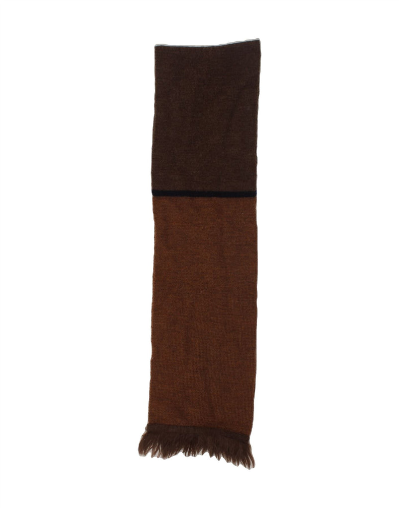 CERRUTI 1881 Mens Rectangle Scarf One Size Brown Colourblock Wool | Vintage Cerruti 1881 | Thrift | Second-Hand Cerruti 1881 | Used Clothing | Messina Hembry 
