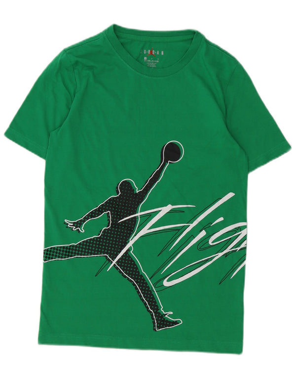 Jordan Boys Graphic T-Shirt Top 12-13 Years Large Green Cotton