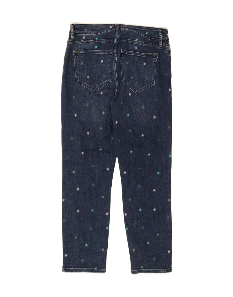 WHITE STUFF Womens Crop Straight Jeans UK 10 Small W28 L25 Blue Floral Vintage White Stuff and Second-Hand White Stuff from Messina Hembry 