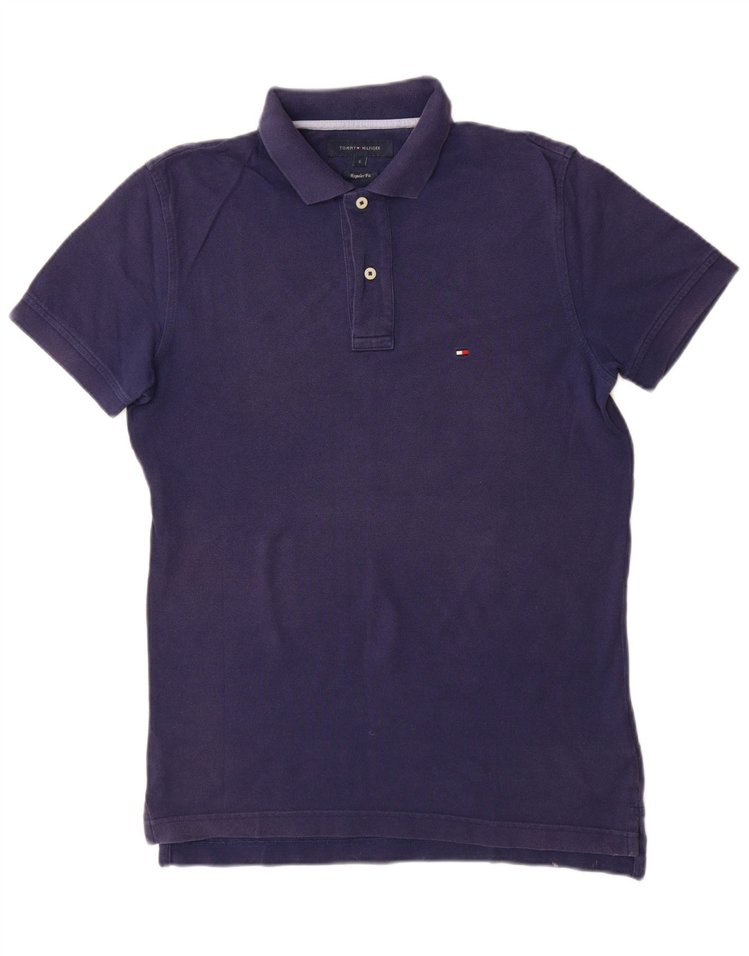 Tommy Hilfiger Mens Regular Fit Polo Shirt Small Navy Blue Cotton