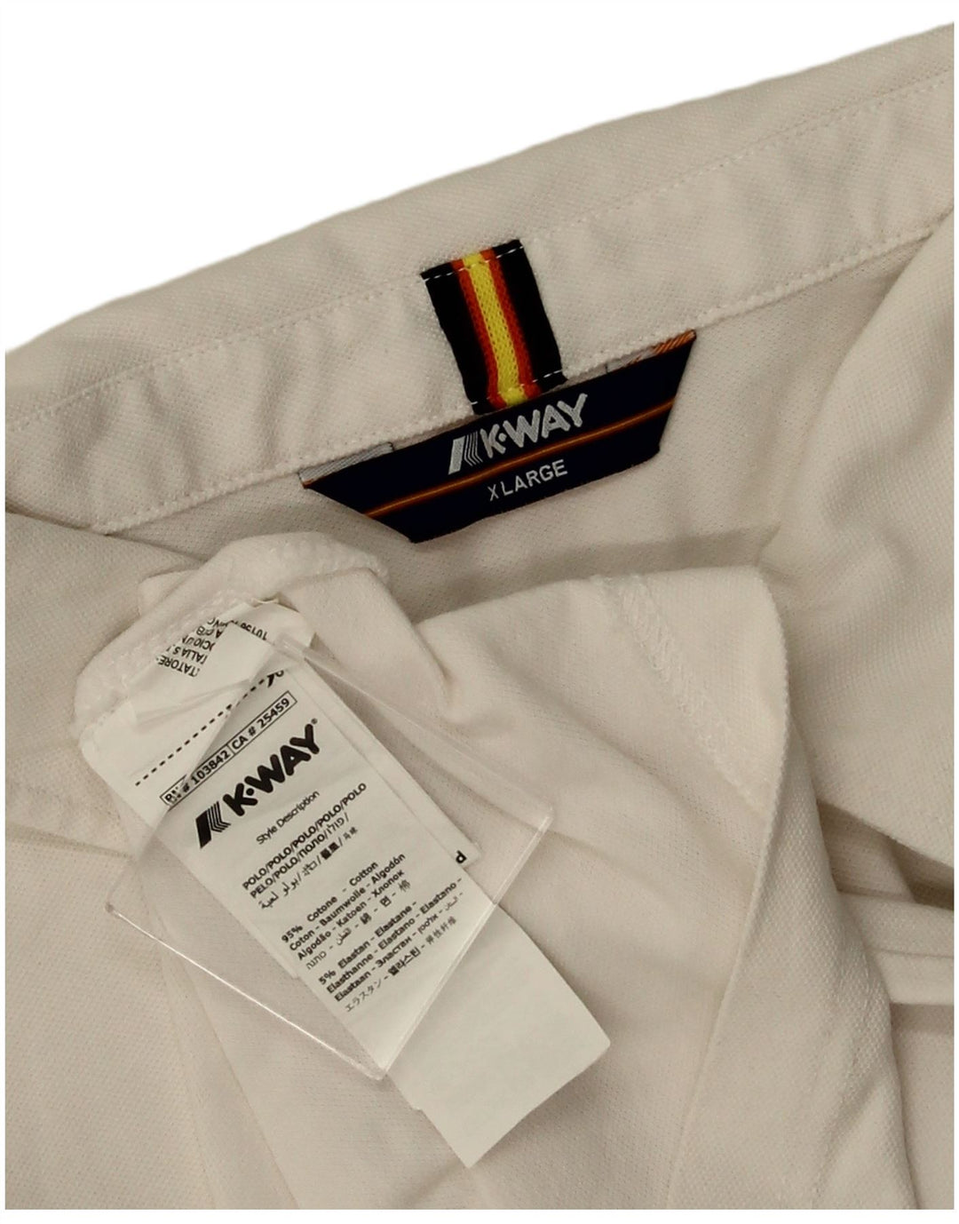 K-WAY Mens Polo Shirt XL White Cotton