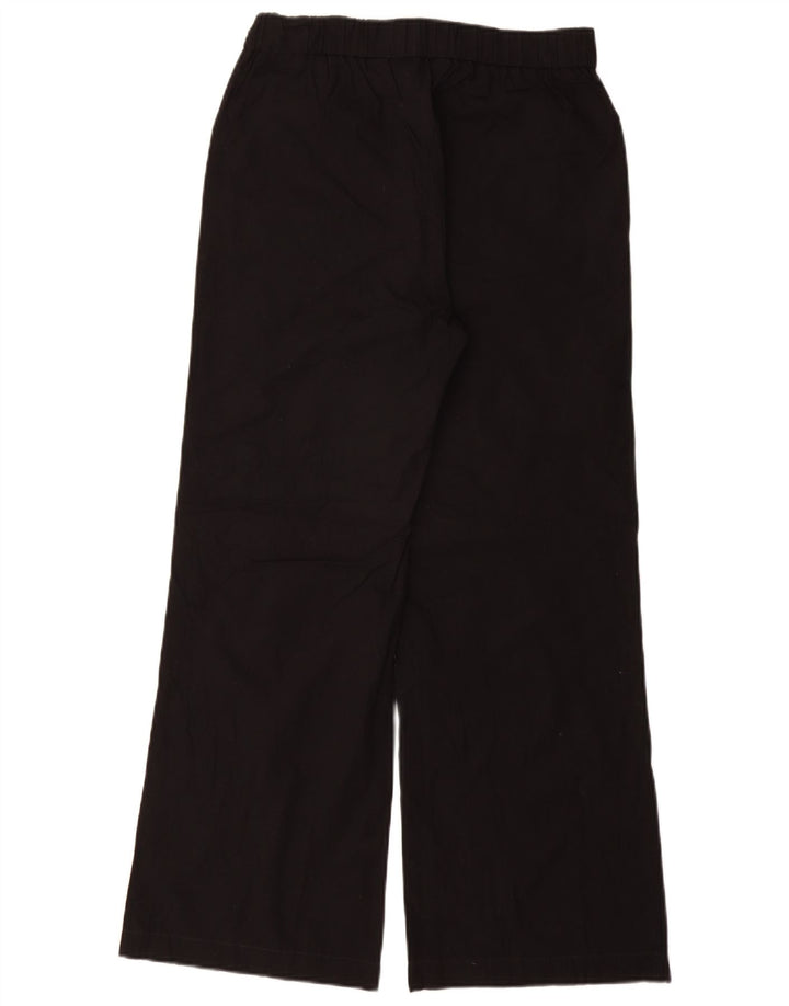 BENETTON Womens Wide Leg Chino Trousers Small W26 L29 Black Cotton