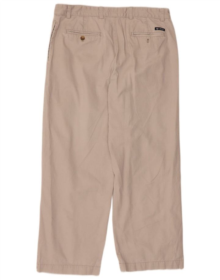 CHAPS Mens Straight Chino Trousers W34 L29 Beige Cotton