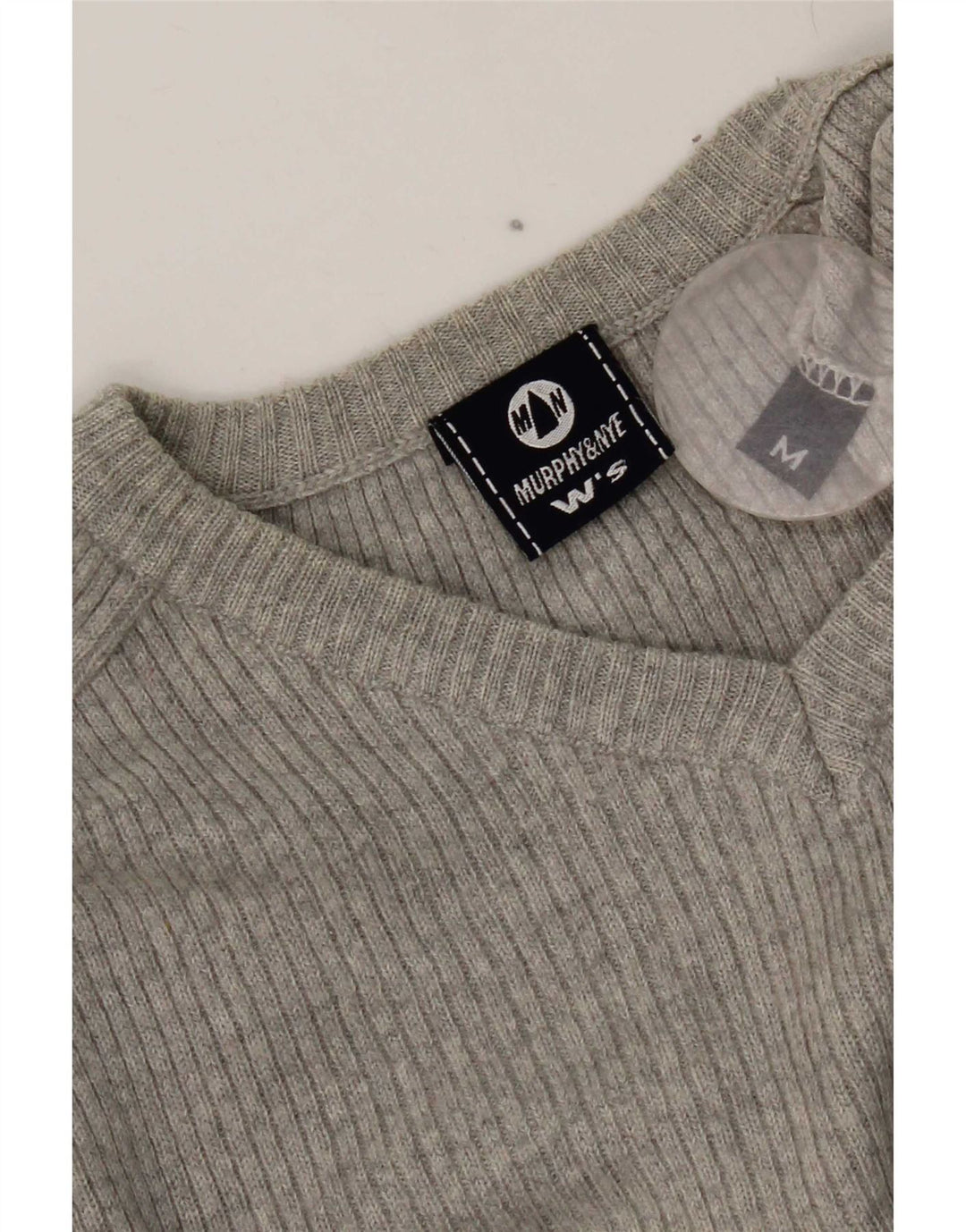 Murphy & Nye Womens Crop V-Neck Jumper Sweater UK 12 Medium Grey