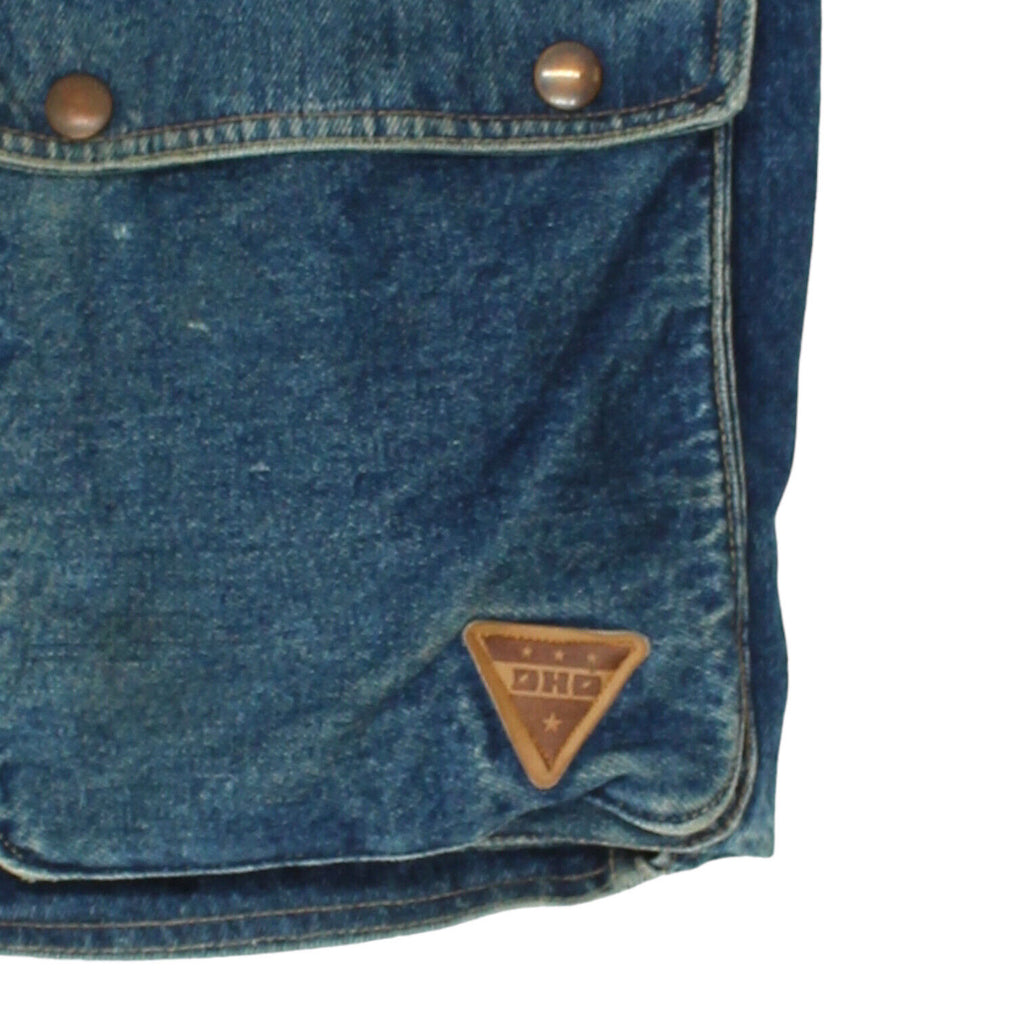OHO Mens Blue Quilted Denim Jacket | Vintage High End Designer Denim Coat VTG | Vintage Messina Hembry | Thrift | Second-Hand Messina Hembry | Used Clothing | Messina Hembry 