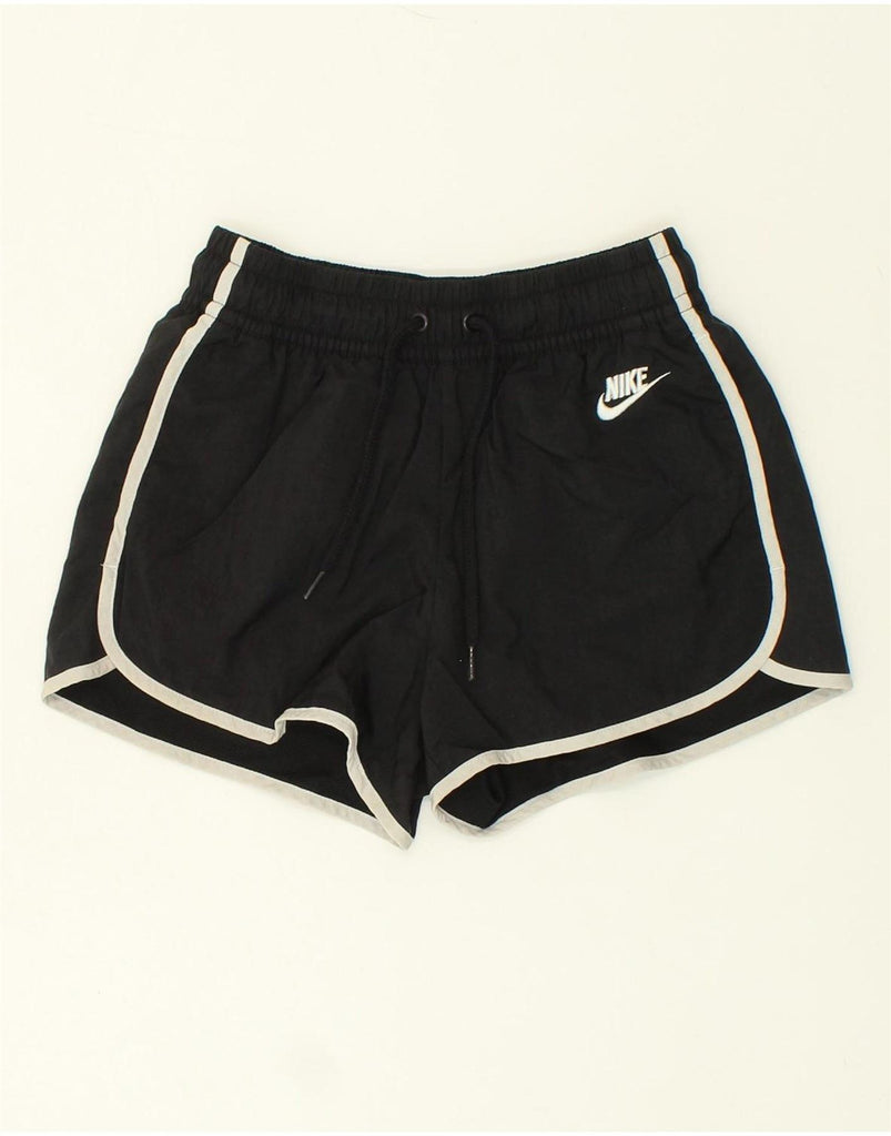 NIKE Womens Sport Shorts UK 6 XS Black Nylon | Vintage Nike | Thrift | Second-Hand Nike | Used Clothing | Messina Hembry 