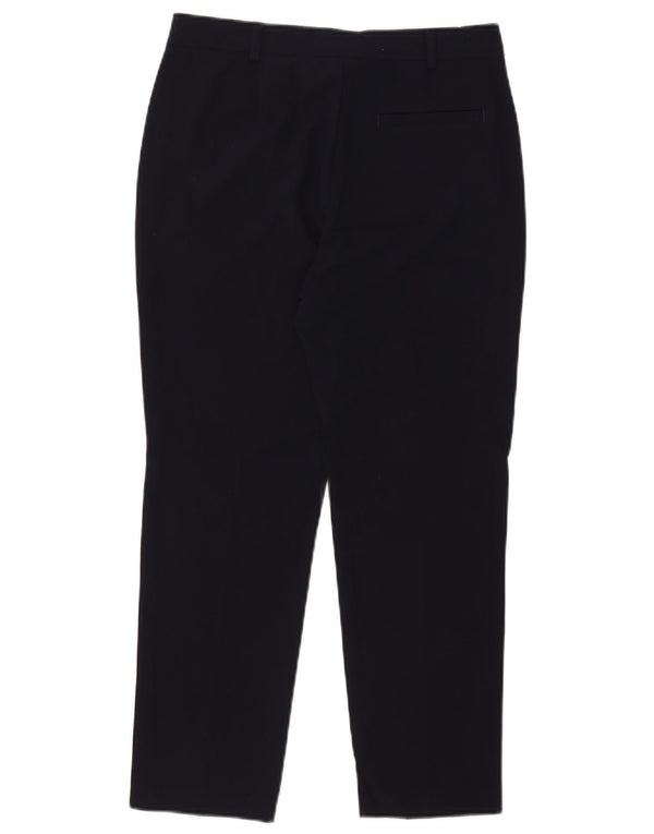 Marks & Spencer Womens Crop Suit Trousers UK 10 Small W30 L25 Navy Blue