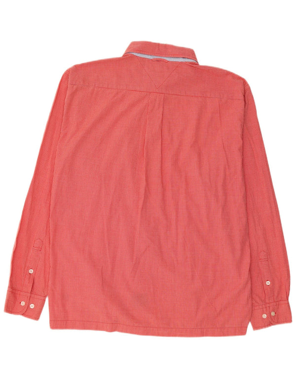 Tommy Hilfiger Mens Shirt XL Red Gingham Cotton