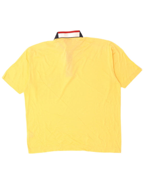 PAUL & SHARK Mens Polo Shirt Large Yellow Colourblock Cotton