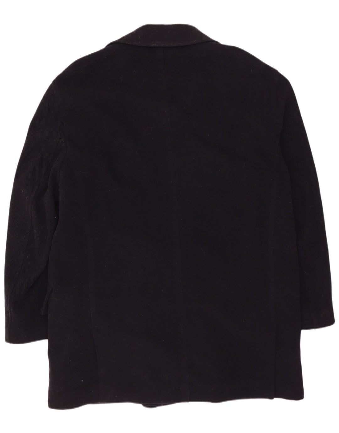 VINTAGE Mens Double Breasted Coat IT 50 Large Navy Blue Wool