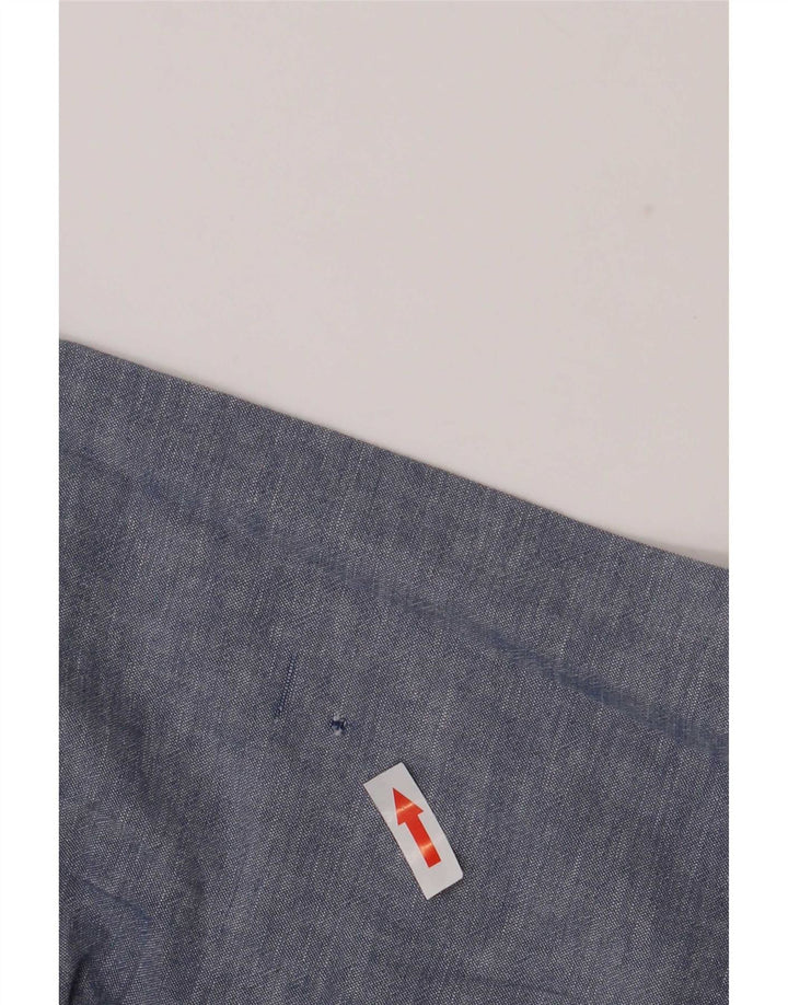 Jack & Jones Mens Slim Fit Pullover Shirt Large Blue Flecked Cotton