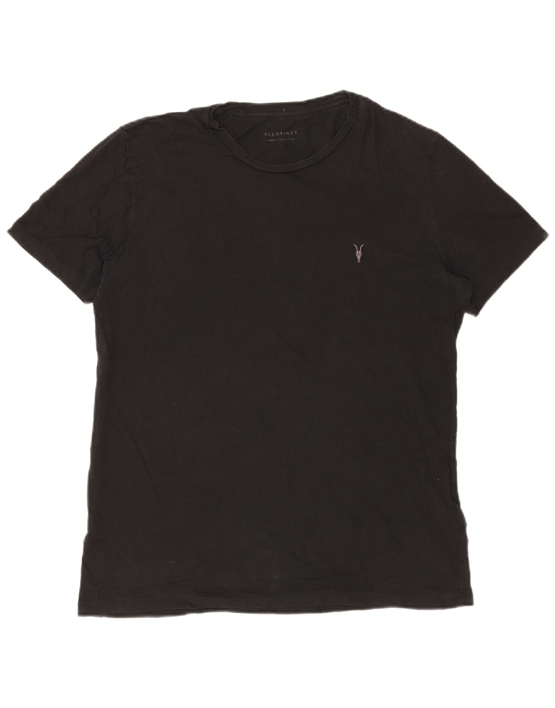 All Saints Mens T-Shirt Top Large Black Cotton